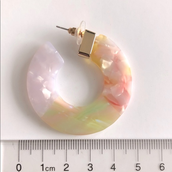 Green hoop earrings - Picture 5 of 5